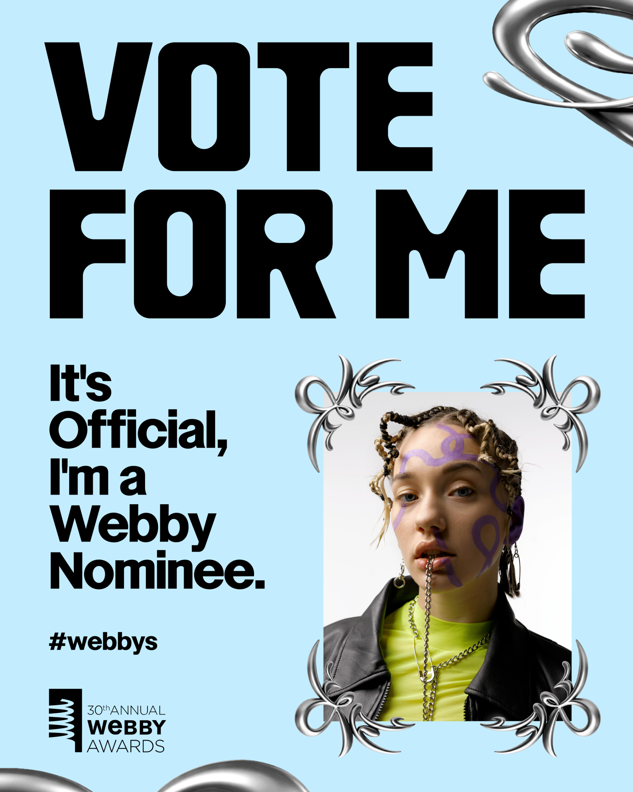 Vote For Me Right Frame Template - Blue