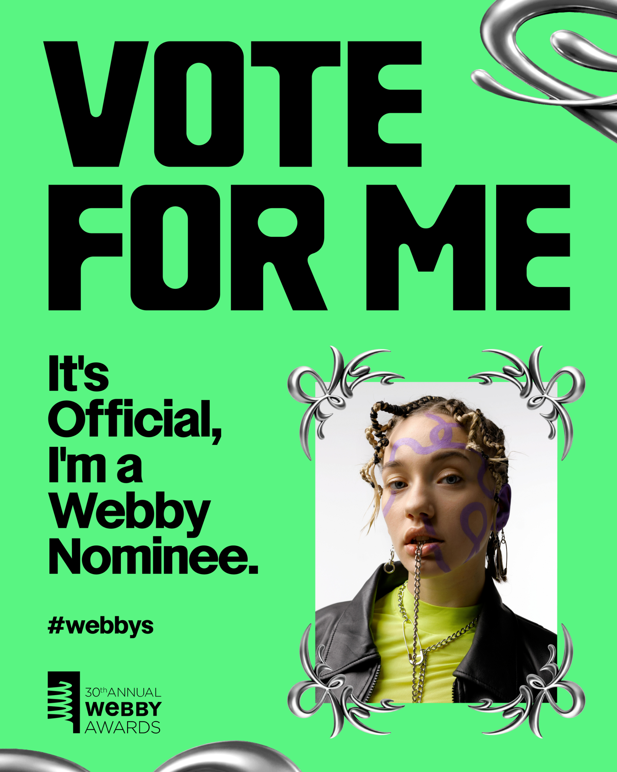 Vote For Me Right Frame Template - Green