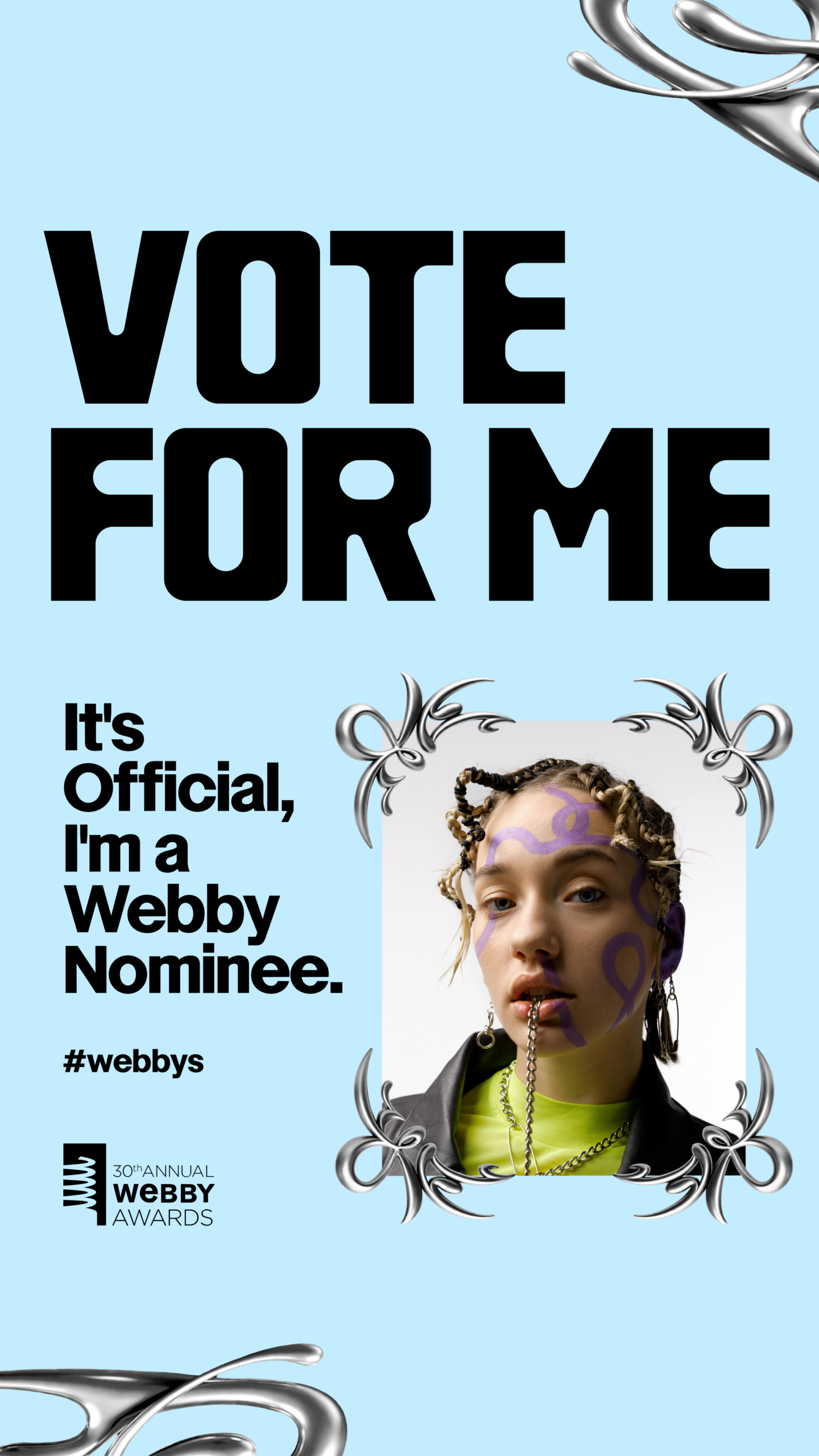 Vote For Me Right Frame Story Template - Blue