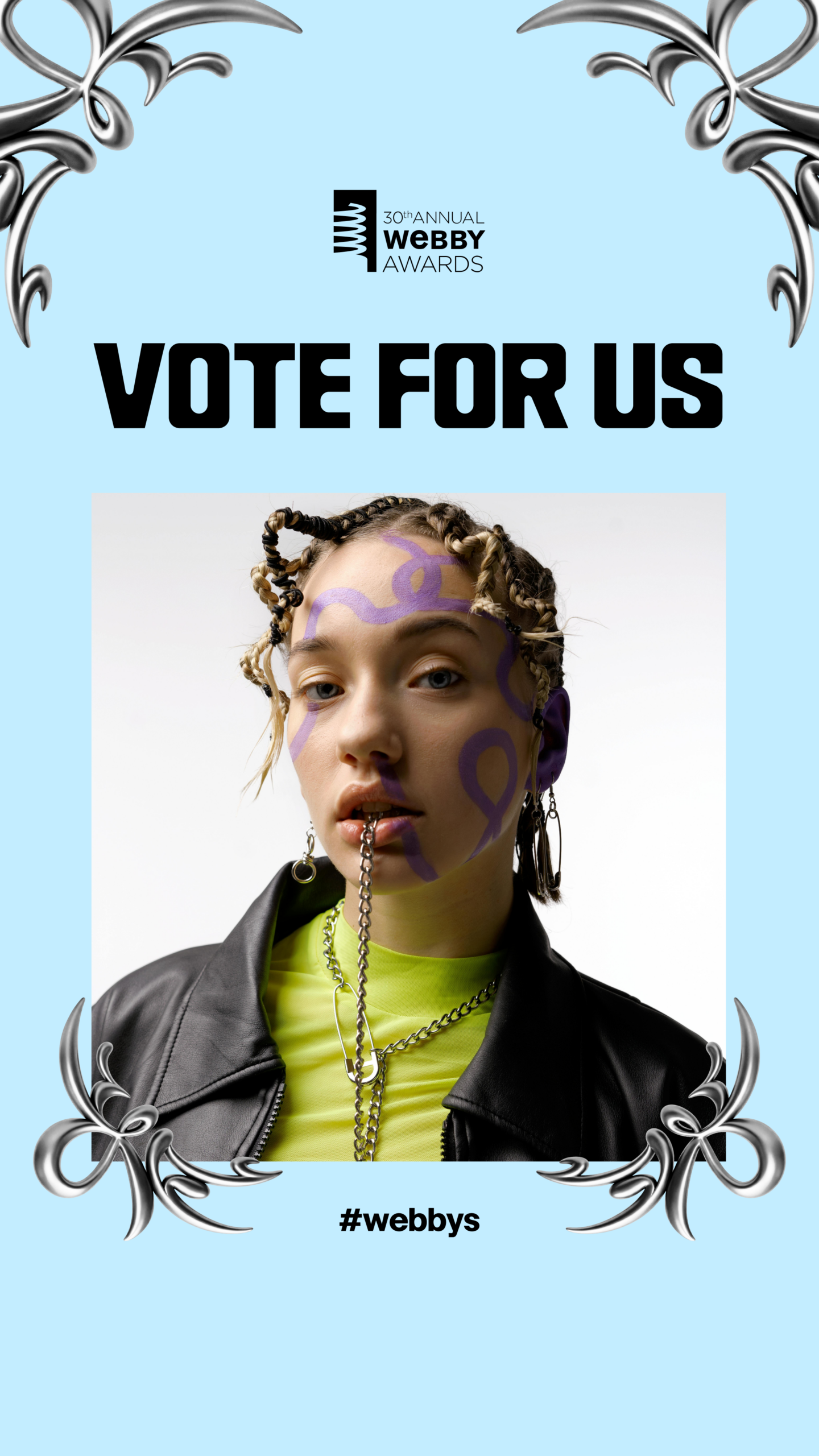 Vote For Us Center Frame Story Template - Blue 1