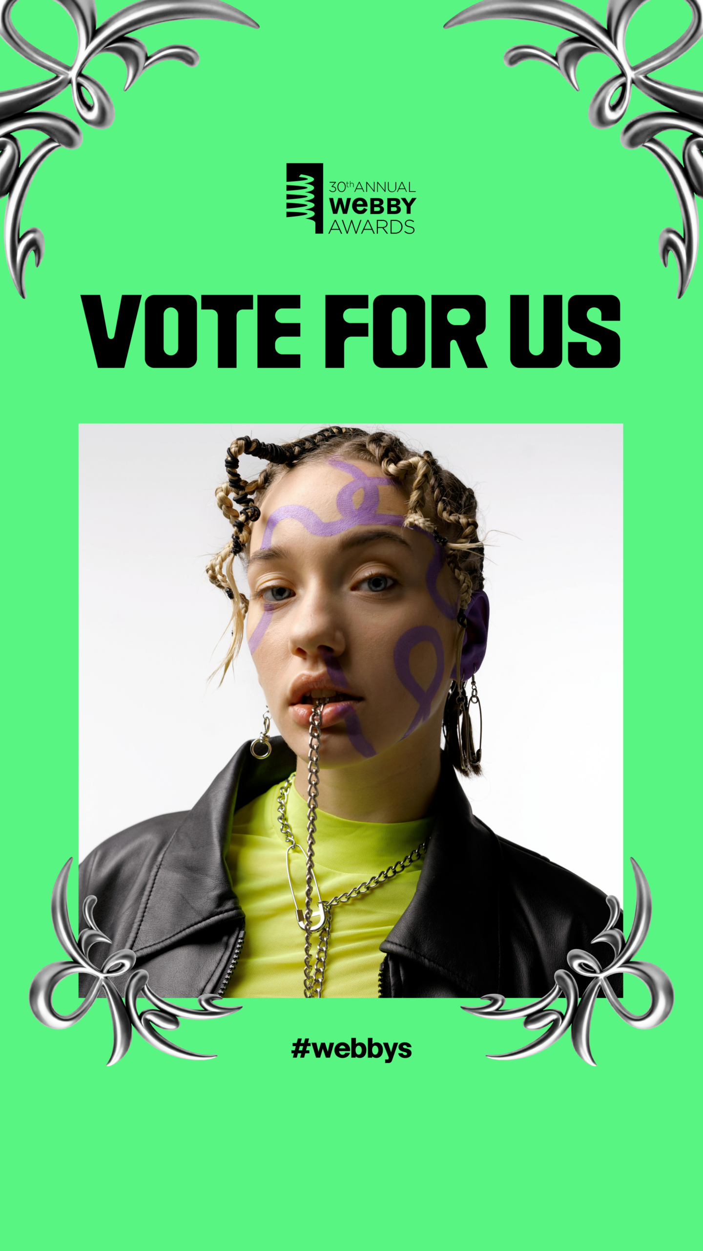 Vote For Us Center Frame Story Template - Green 1