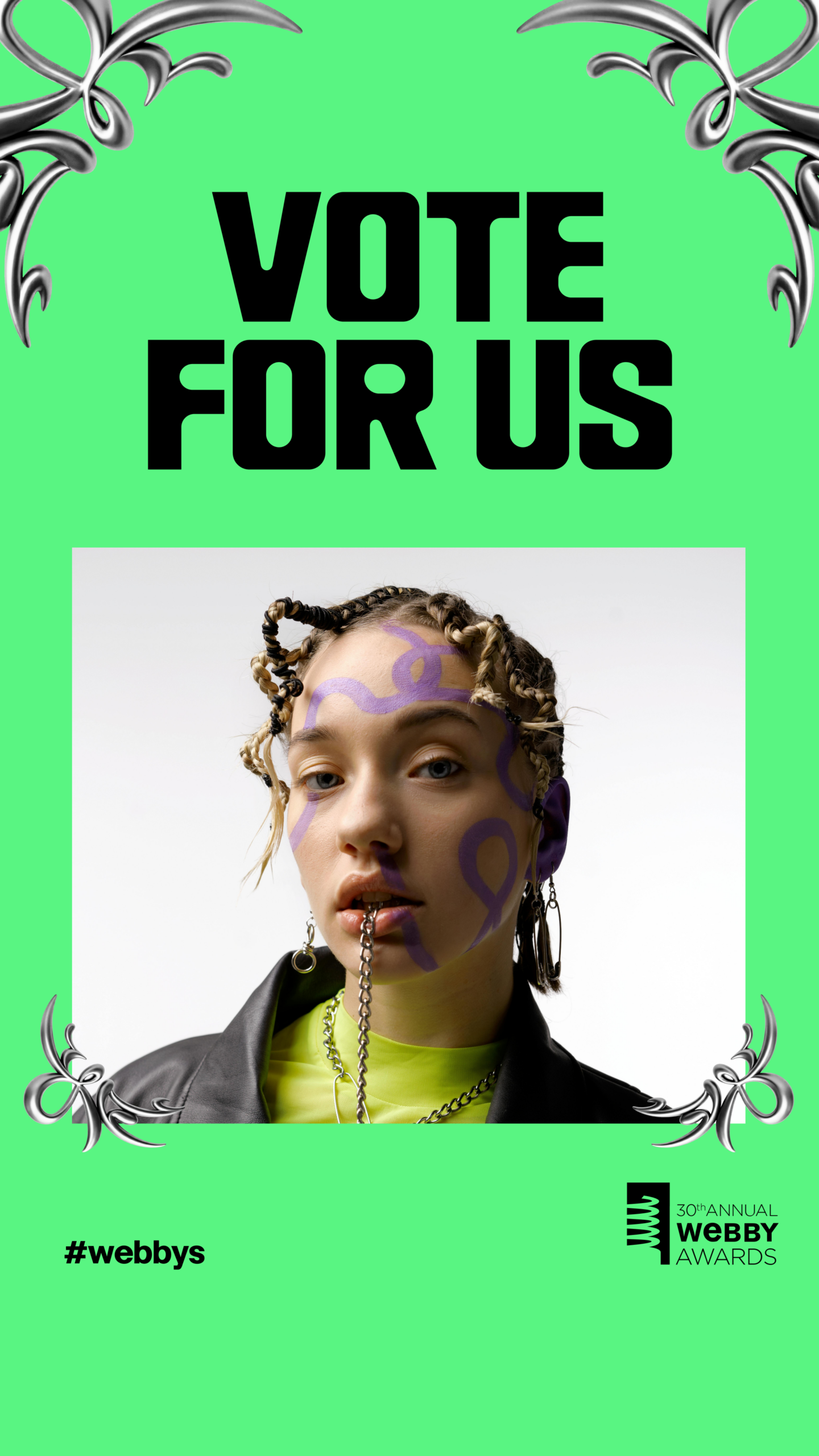 Vote For Us Center Frame Story Template - Green 2