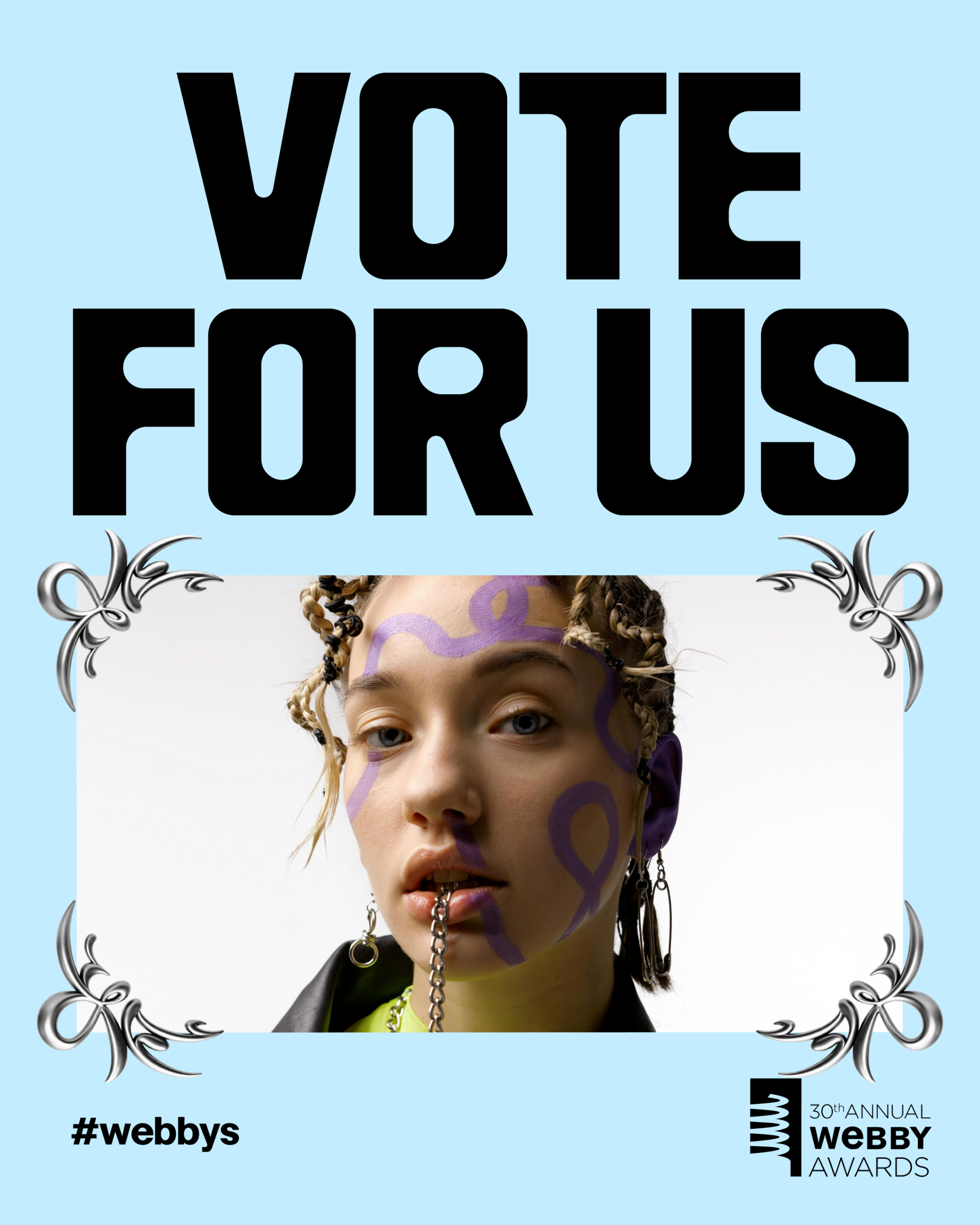 Vote For Us Center Frame Template - Blue 2