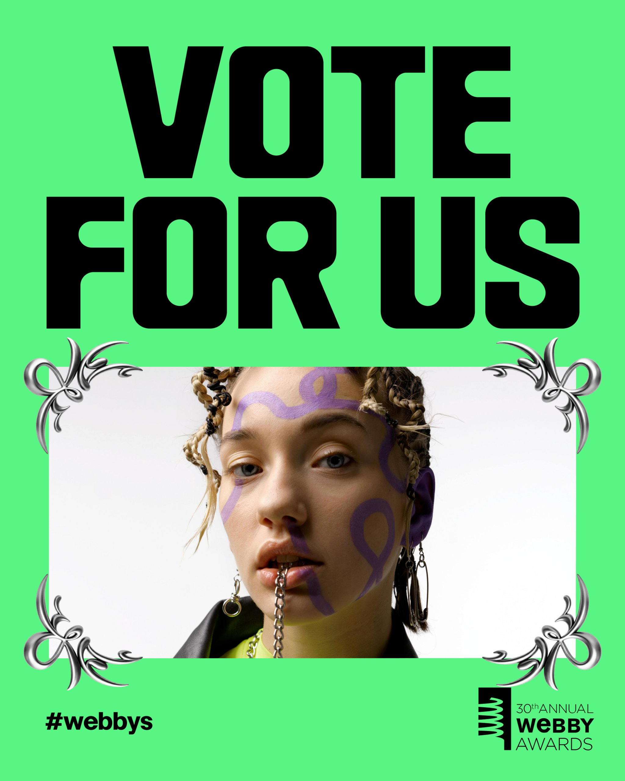 Vote For Us Center Frame Template - Green 2